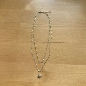 Elephant double necklace